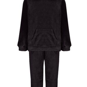 Cozy Black fuzzy women’s two piece set